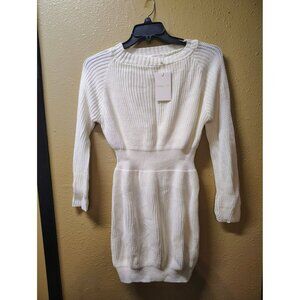 Equipment Femme Luxe white knit sweater dress long sleeve UK nwt